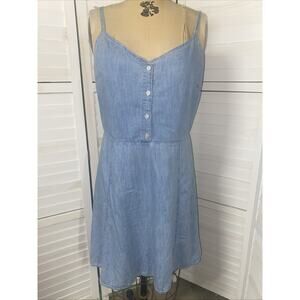 GAP Dress Women’s Blue Jean Denim Y2K Western Coastal Cowgirl Sun Dress Large